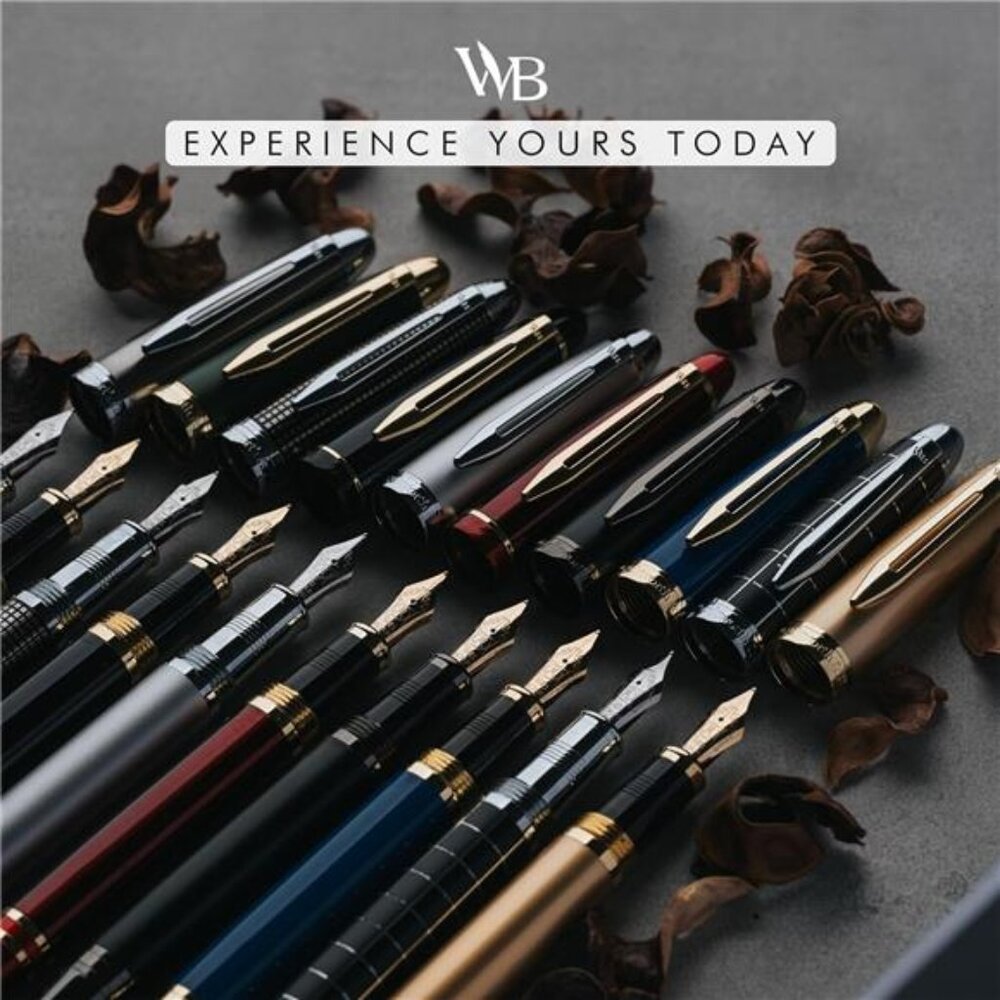 Wordsworth & Black Majesti Fountain Pen-(Silver), Luxury Case, 24K Gold Finish; - Picture 6 of 7